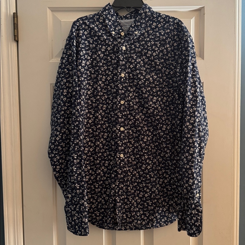 Banana Republic Navy Floral Shirt